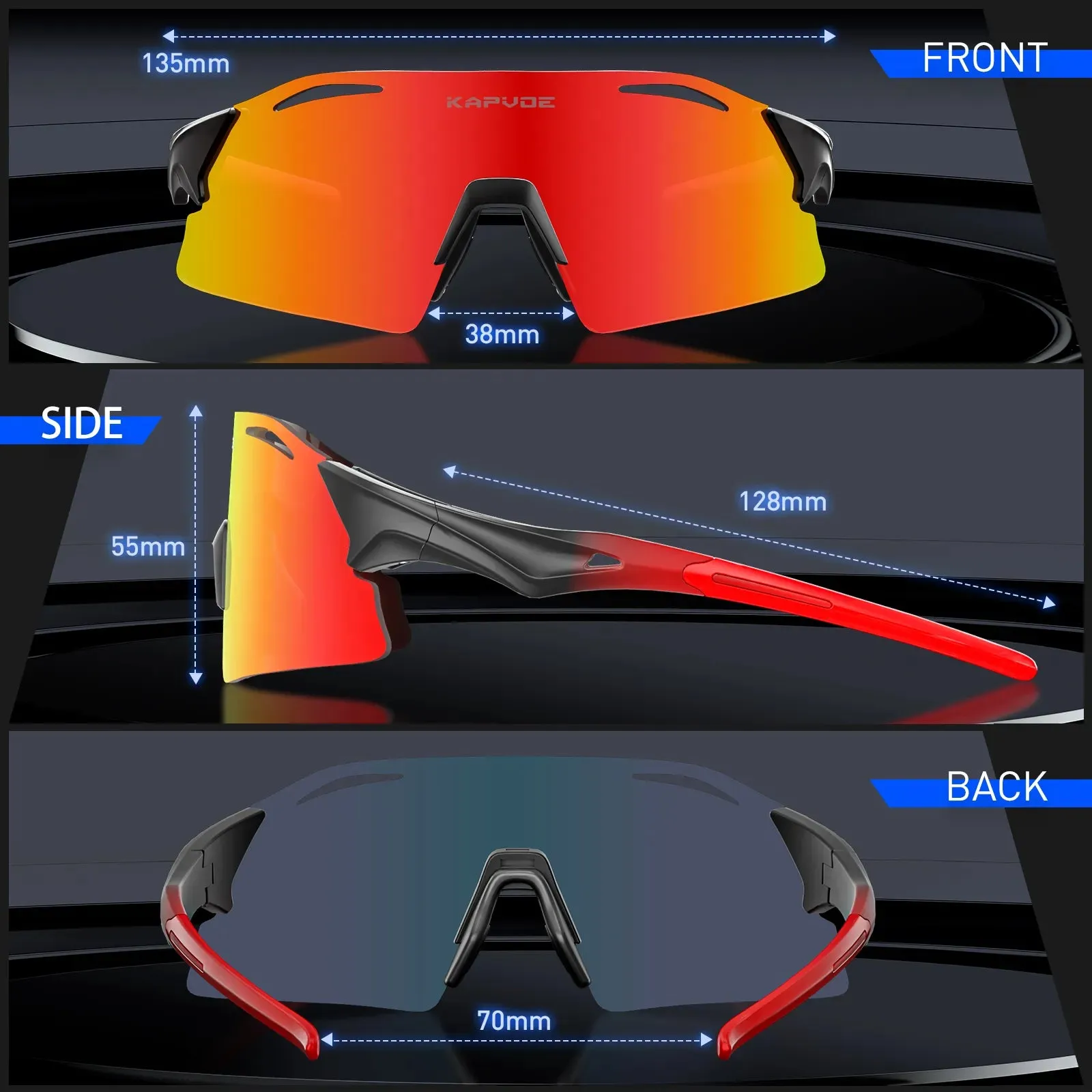 Kapvoe Men's Women Sunglasses Bike Goggles Fashion Retro Fashion Luxury Bicycle Sun Glasses Man for Driving Cycling Travel Golf