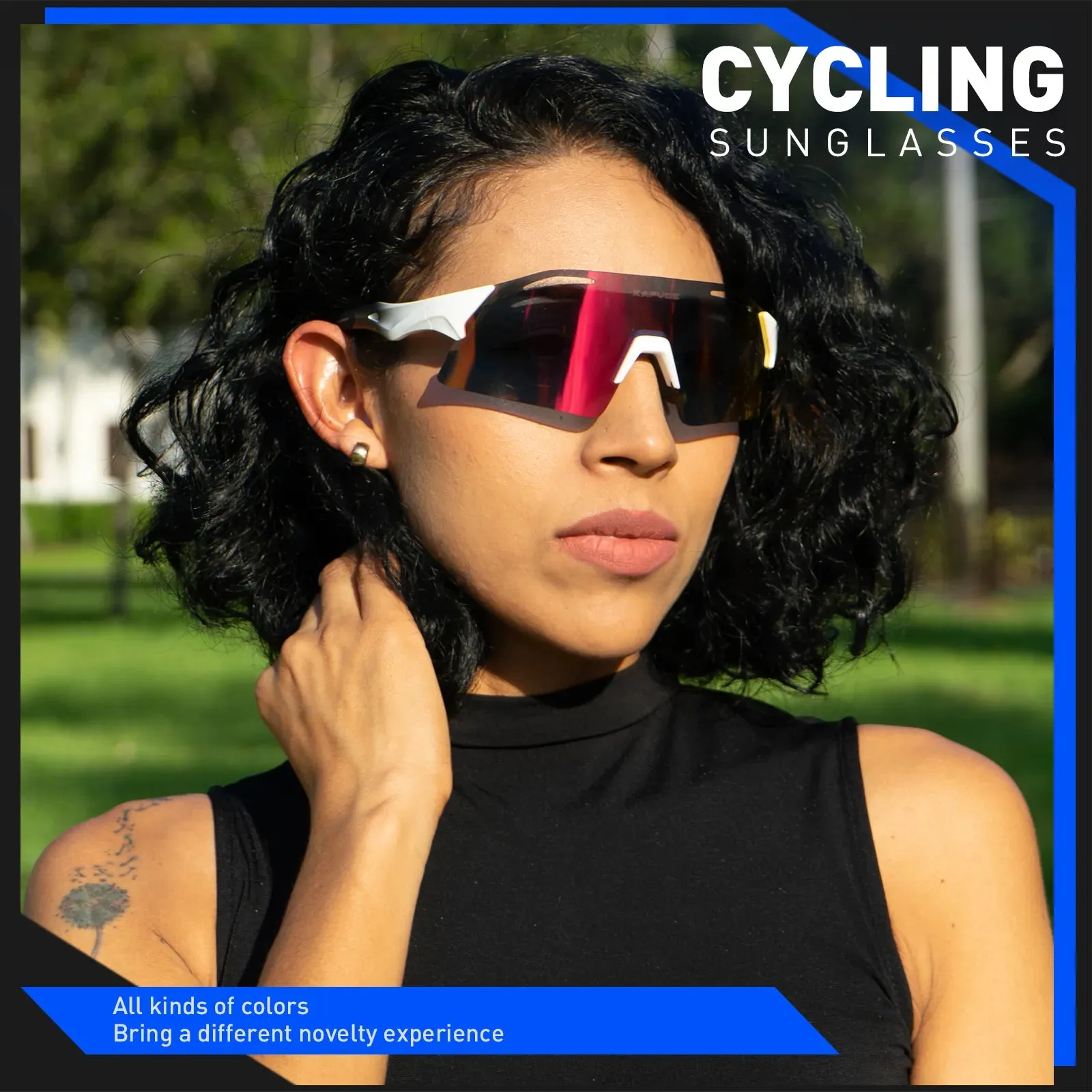 Kapvoe Men's Women Sunglasses Bike Goggles Fashion Retro Fashion Luxury Bicycle Sun Glasses Man for Driving Cycling Travel Golf