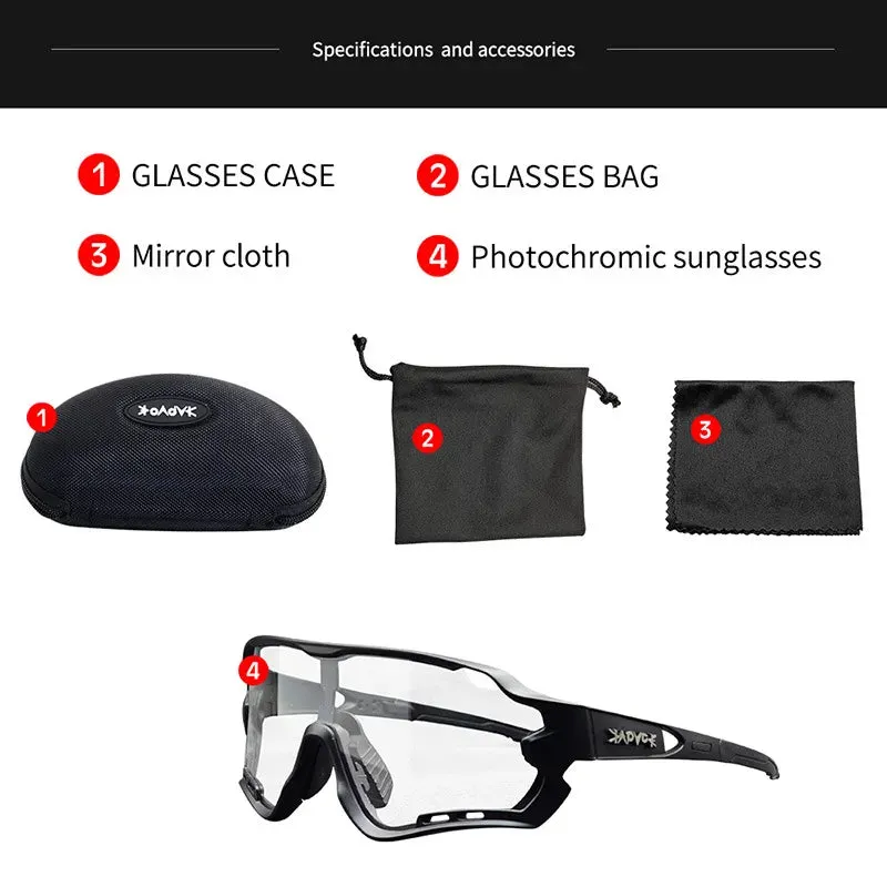 Kapvoe Photochromic Cycling Sunglasses UV400 Outdoor Sports Glasses MTB Mountain Bike Bicycle Sunglasses Cycling Glasses Eyewear