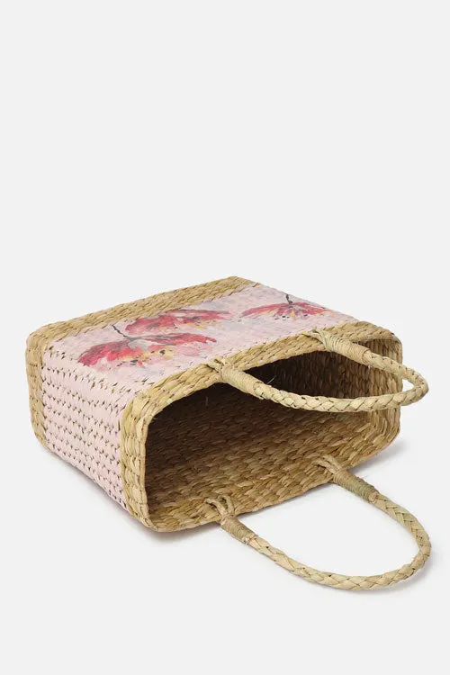 Kauna Grass Handpainted Shopping Basket