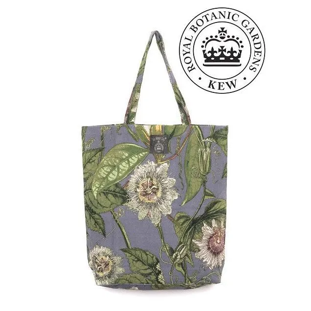 Kew Grey Passion Flower Tote Bag