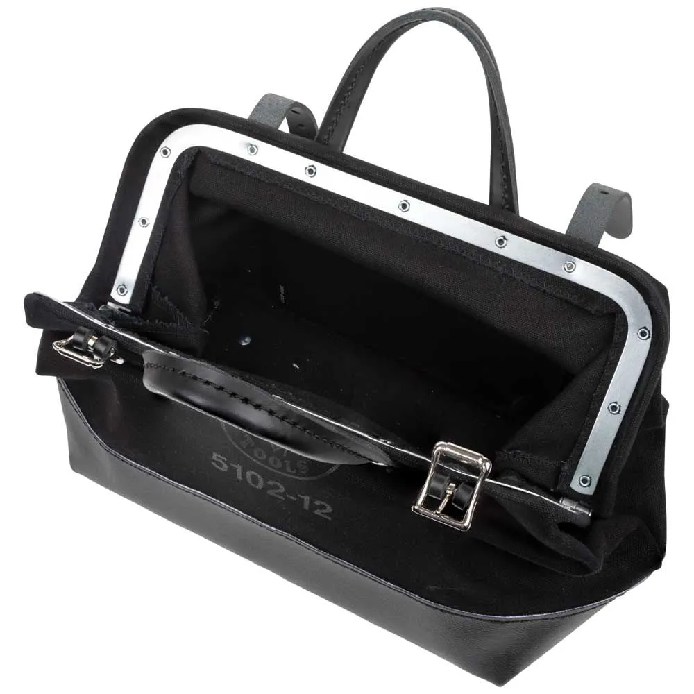 Klein Tools 510212BLK Tool Bag, Black Canvas, 12-Inch