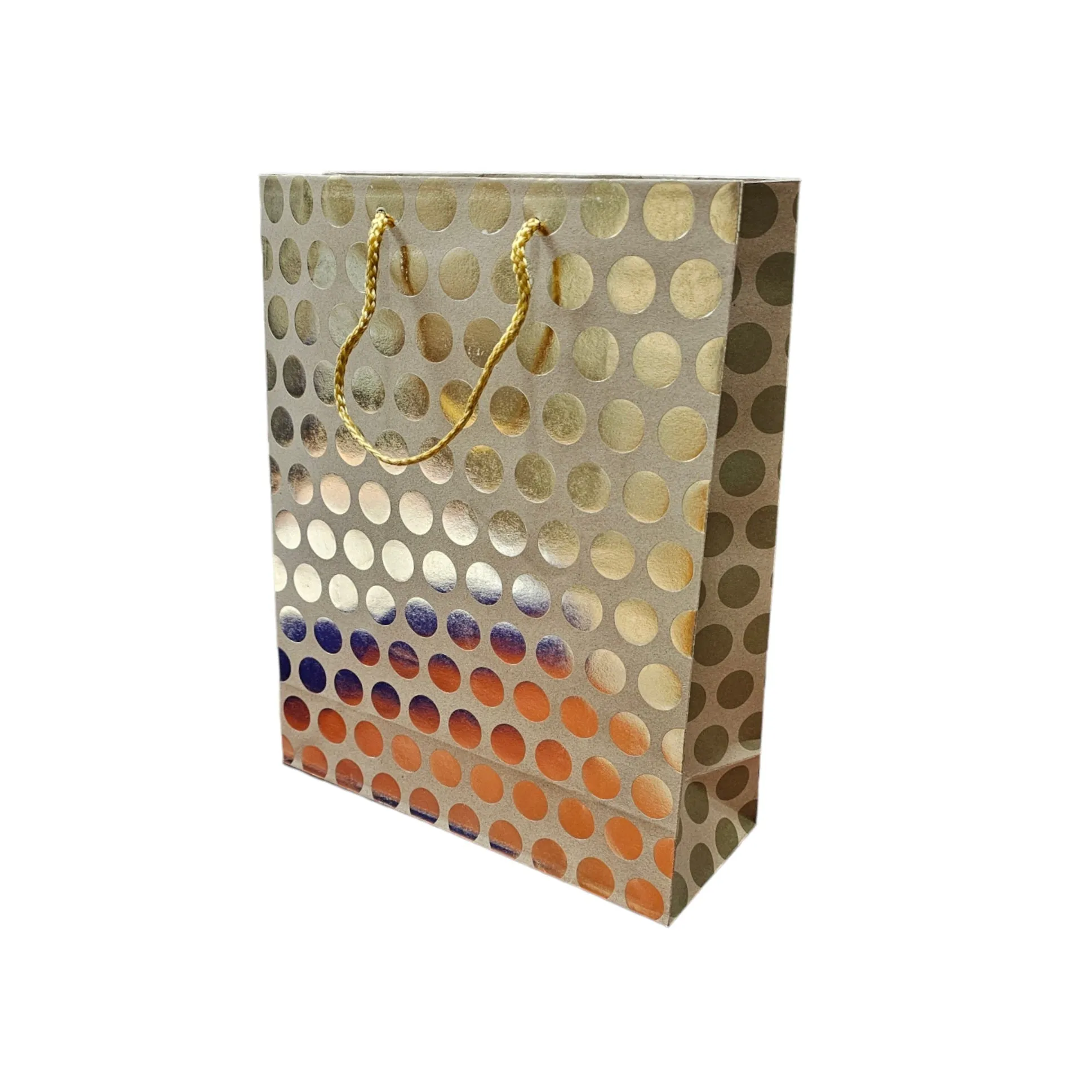 Kraft Party Gift Paper Bag with Metallic Print