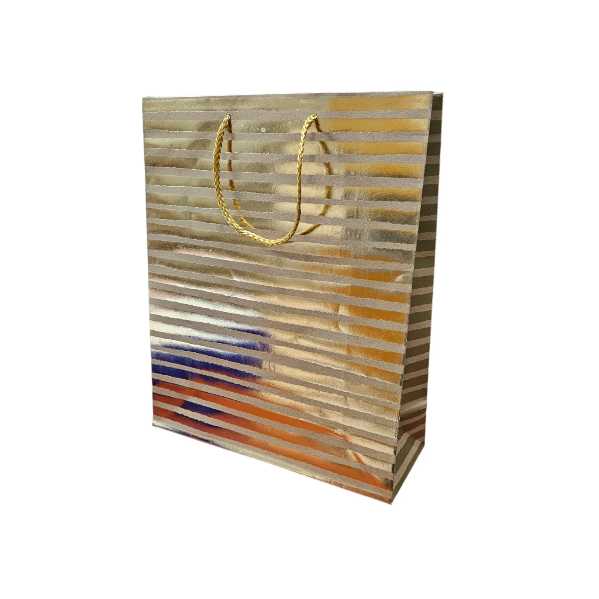 Kraft Party Gift Paper Bag with Metallic Print