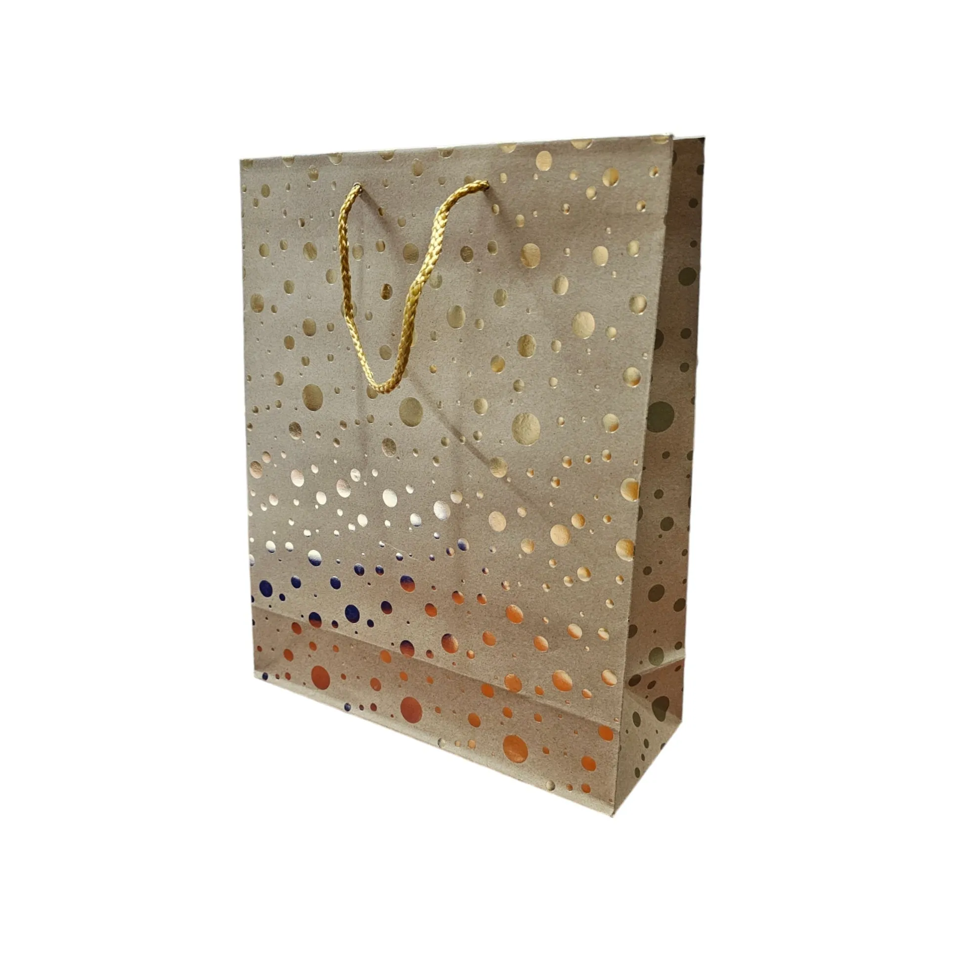 Kraft Party Gift Paper Bag with Metallic Print