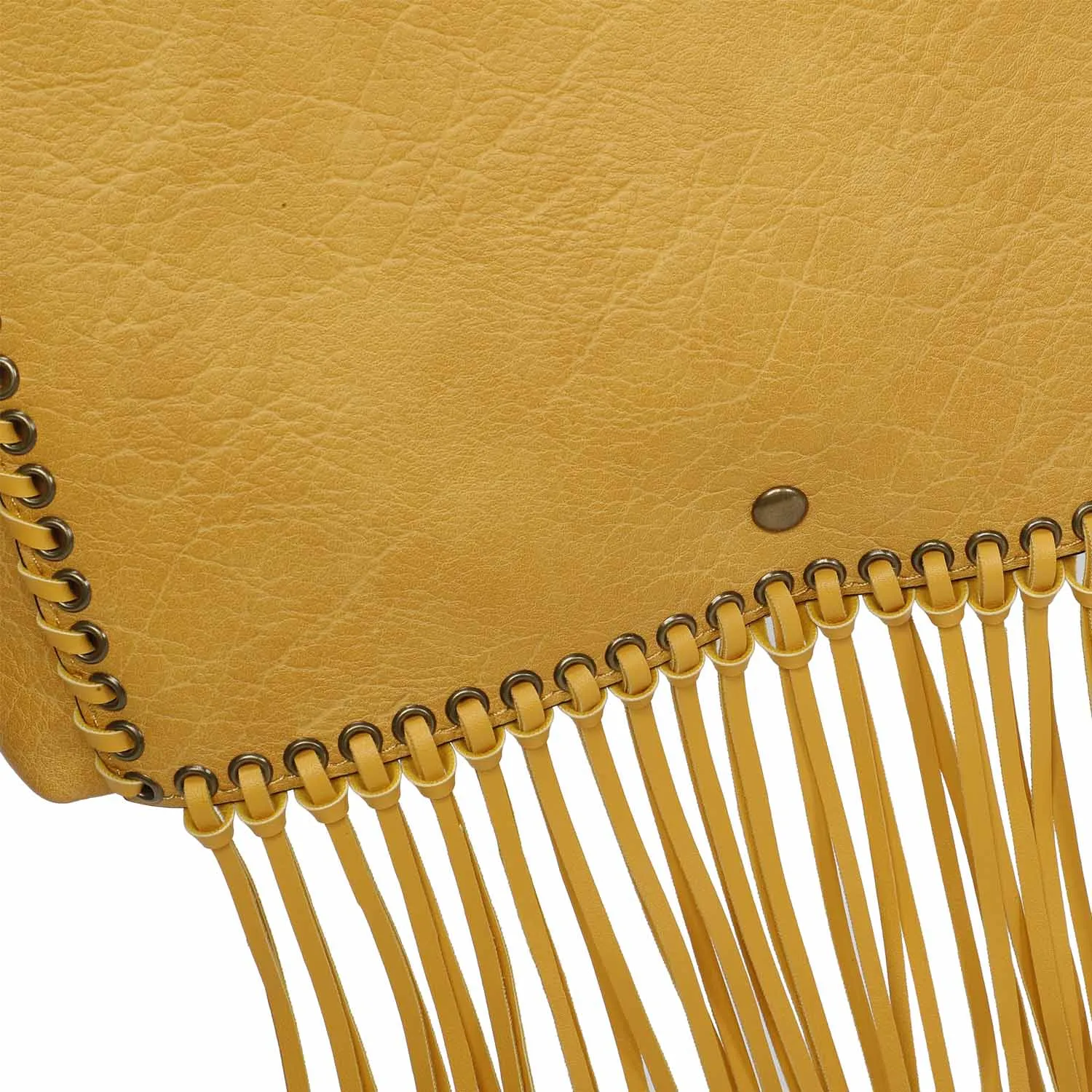 Lacey Fringe Messenger - Mustard