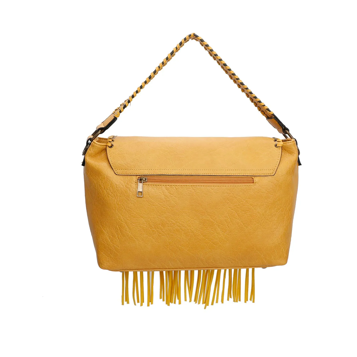 Lacey Fringe Messenger - Mustard