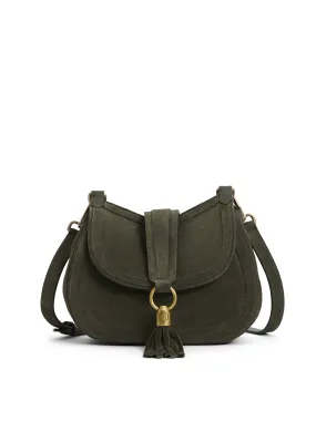 Langham Messenger Bag - Moss Green Suede