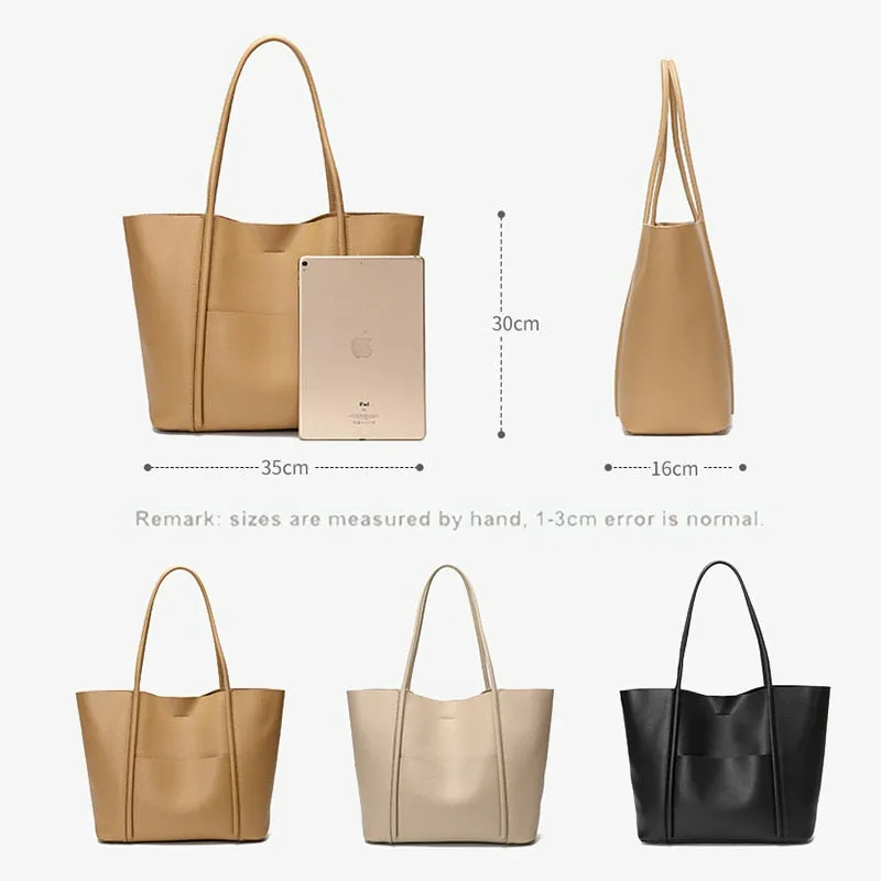 Large Luxury Leather Shoulder Bag Women Tote Bag