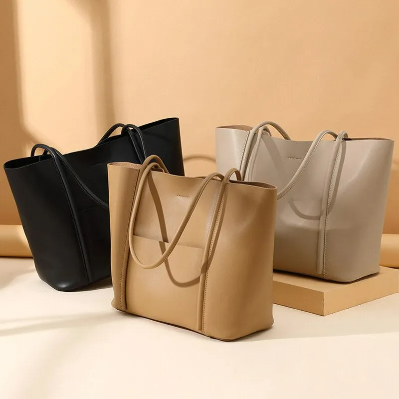 Large Luxury Leather Shoulder Bag Women Tote Bag