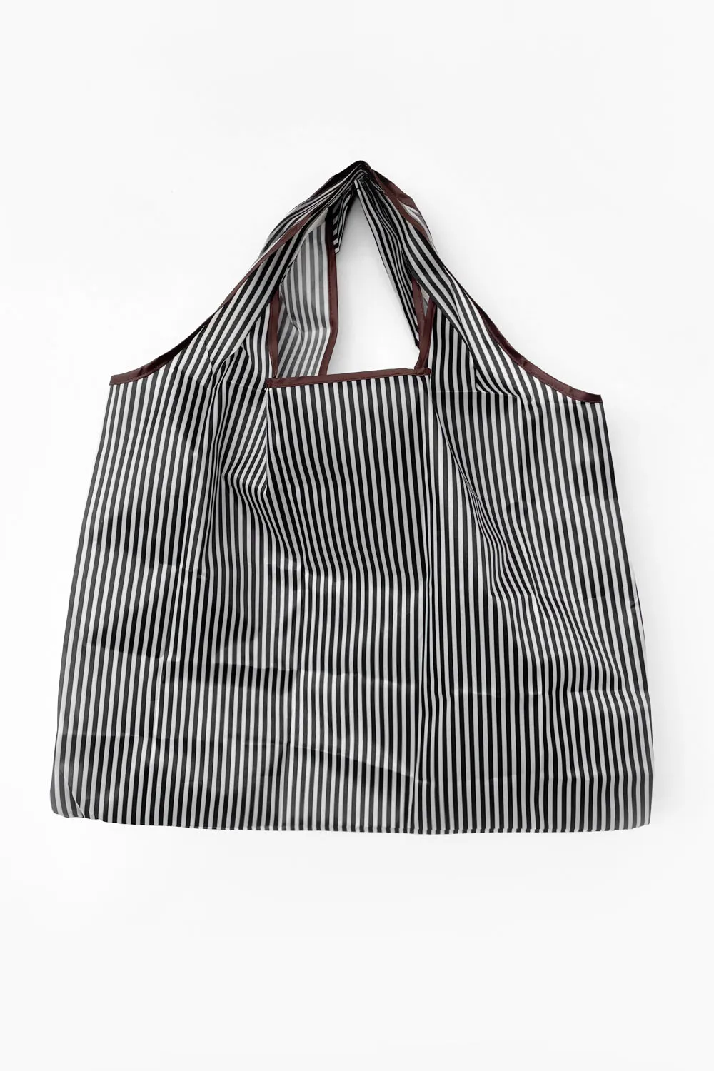 Large Reusable Shopping Bag - Black/White Stripe