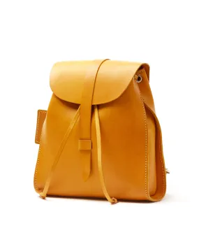 Leather Backpack in Cuoio Yellow Mod 130