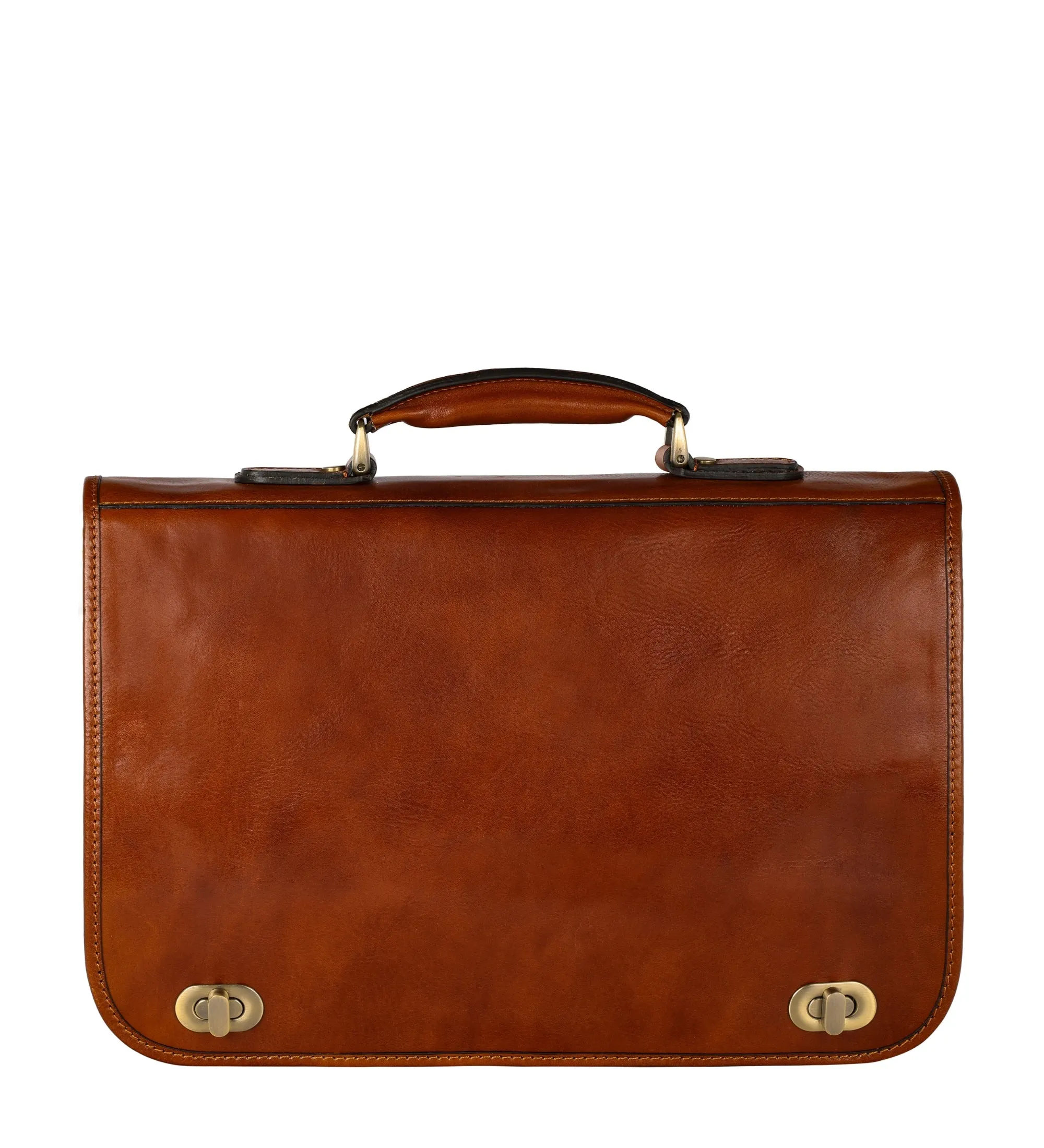 Leather Briefcase Laptop Bag - Illusions