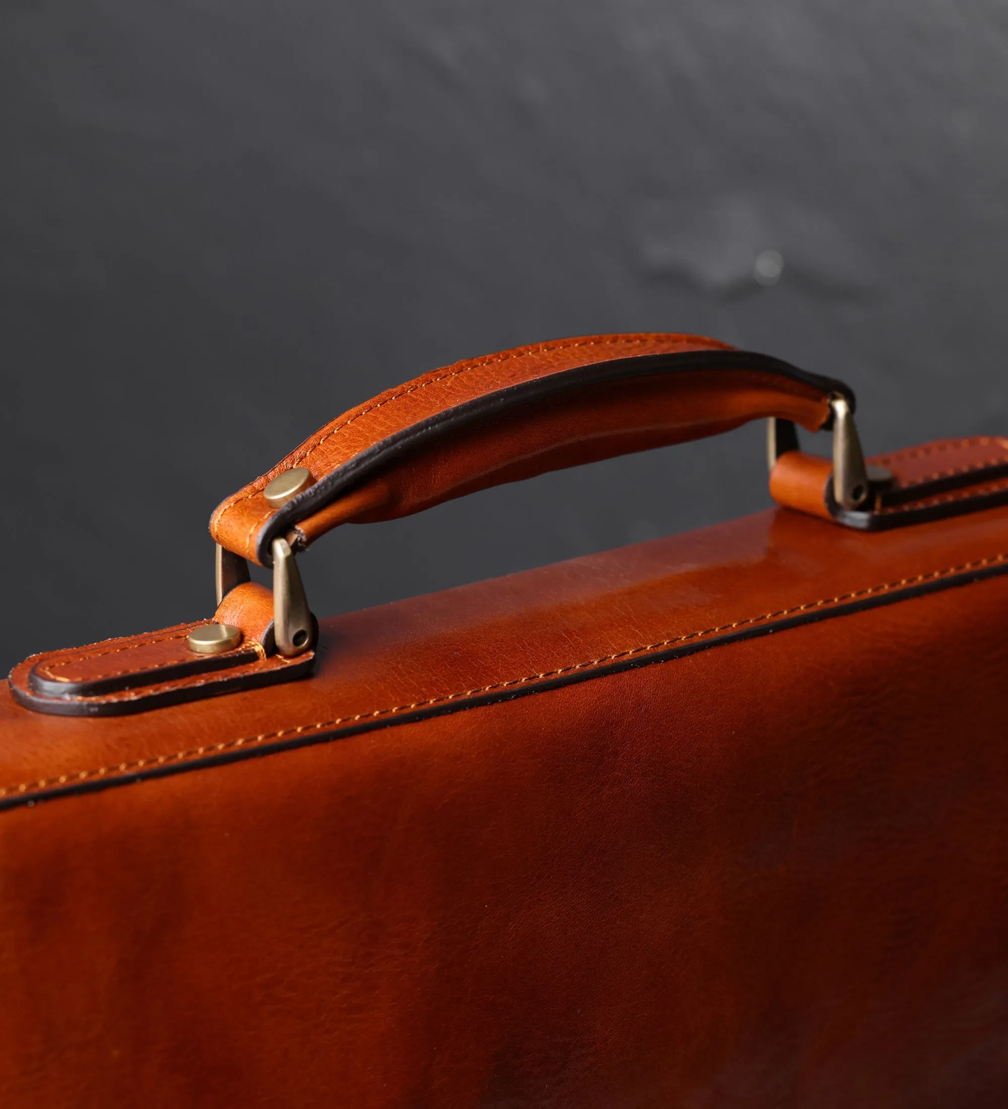 Leather Briefcase Laptop Bag - Illusions