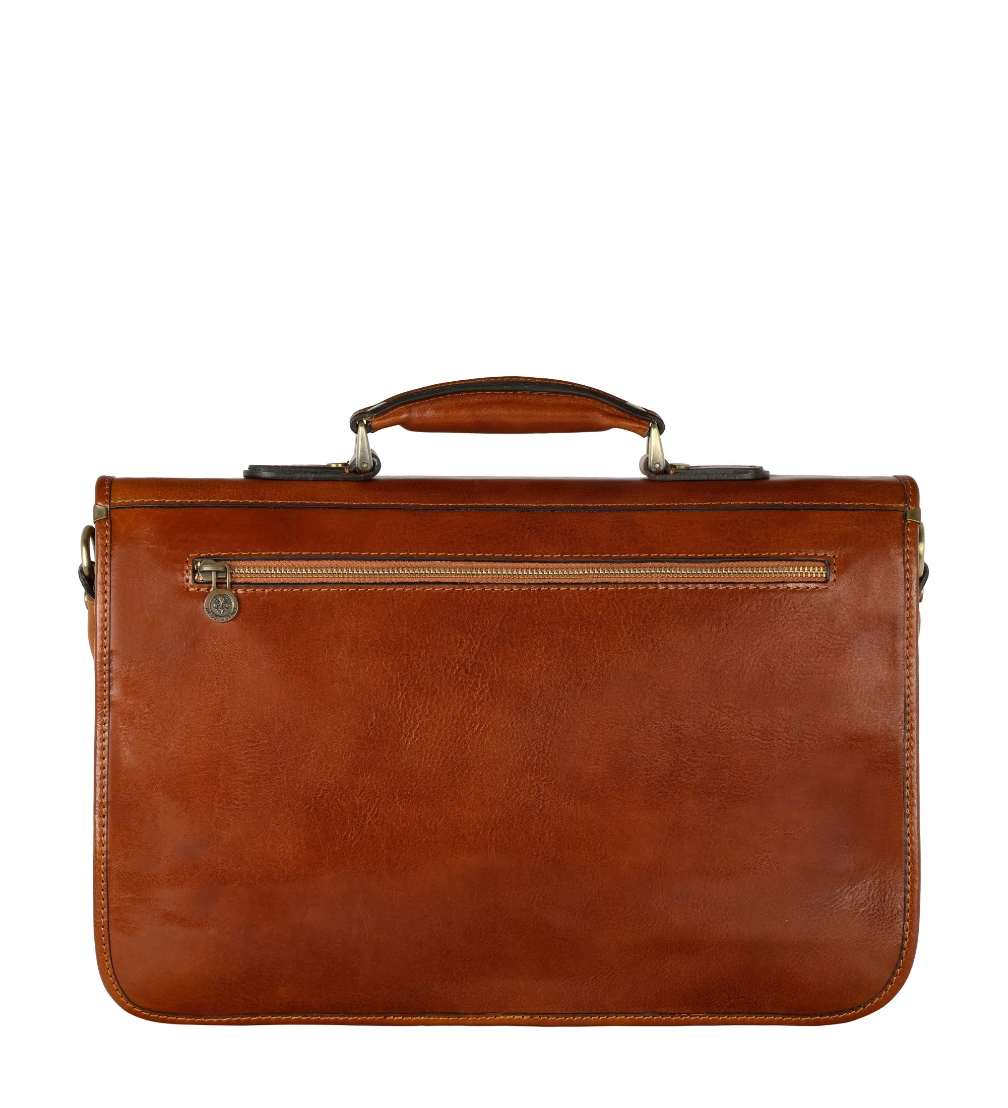 Leather Briefcase Laptop Bag - Illusions