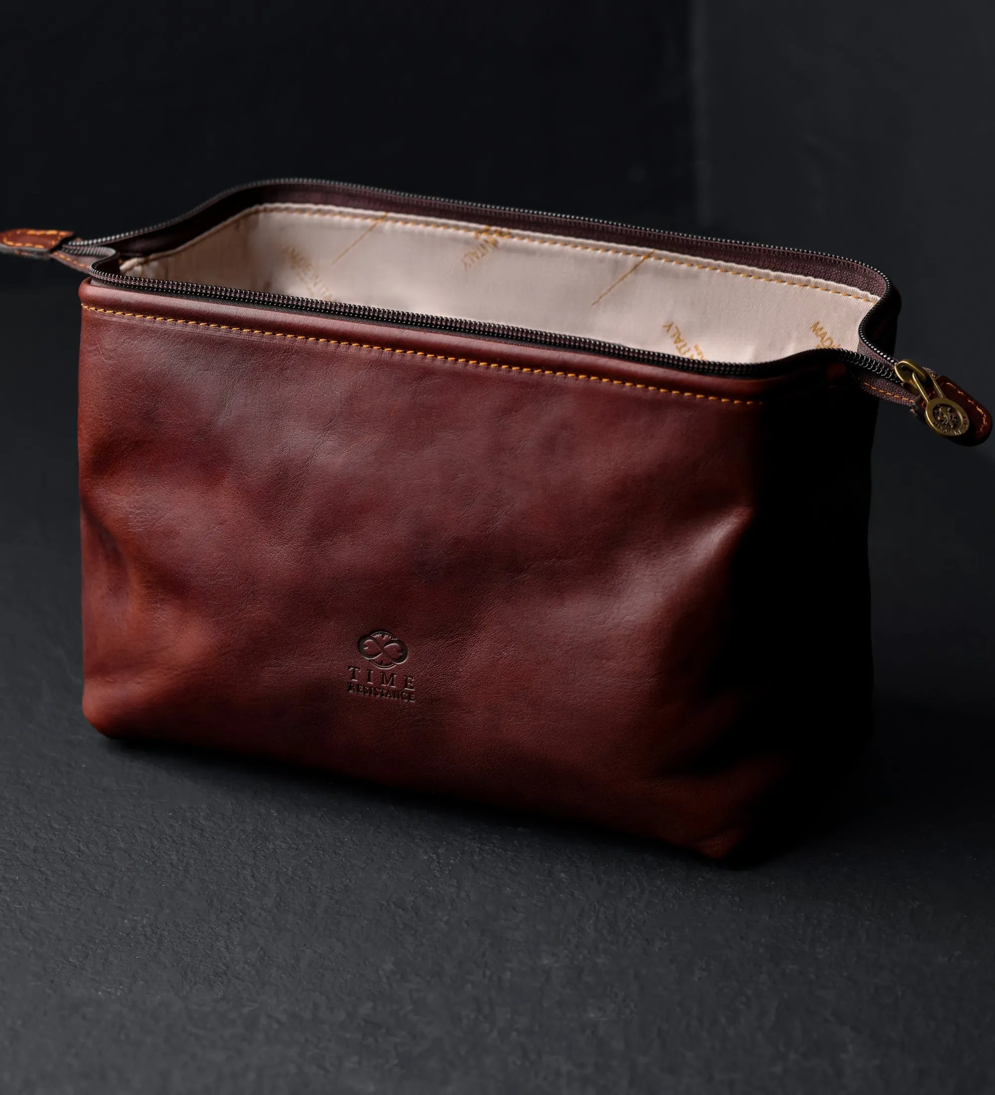 Leather Toiletry Bag - Four Past Midnight