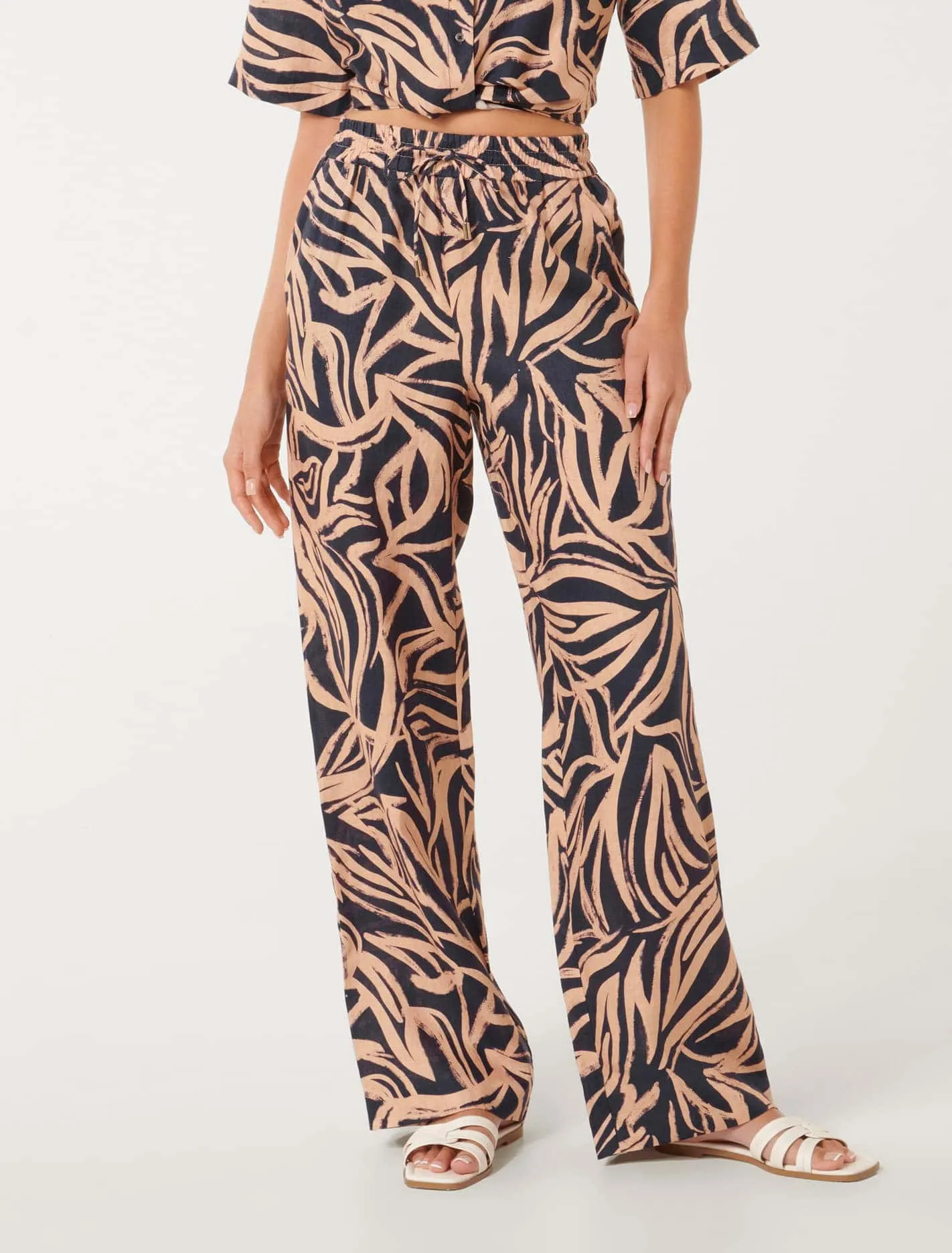 Livy Printed Linen Pants