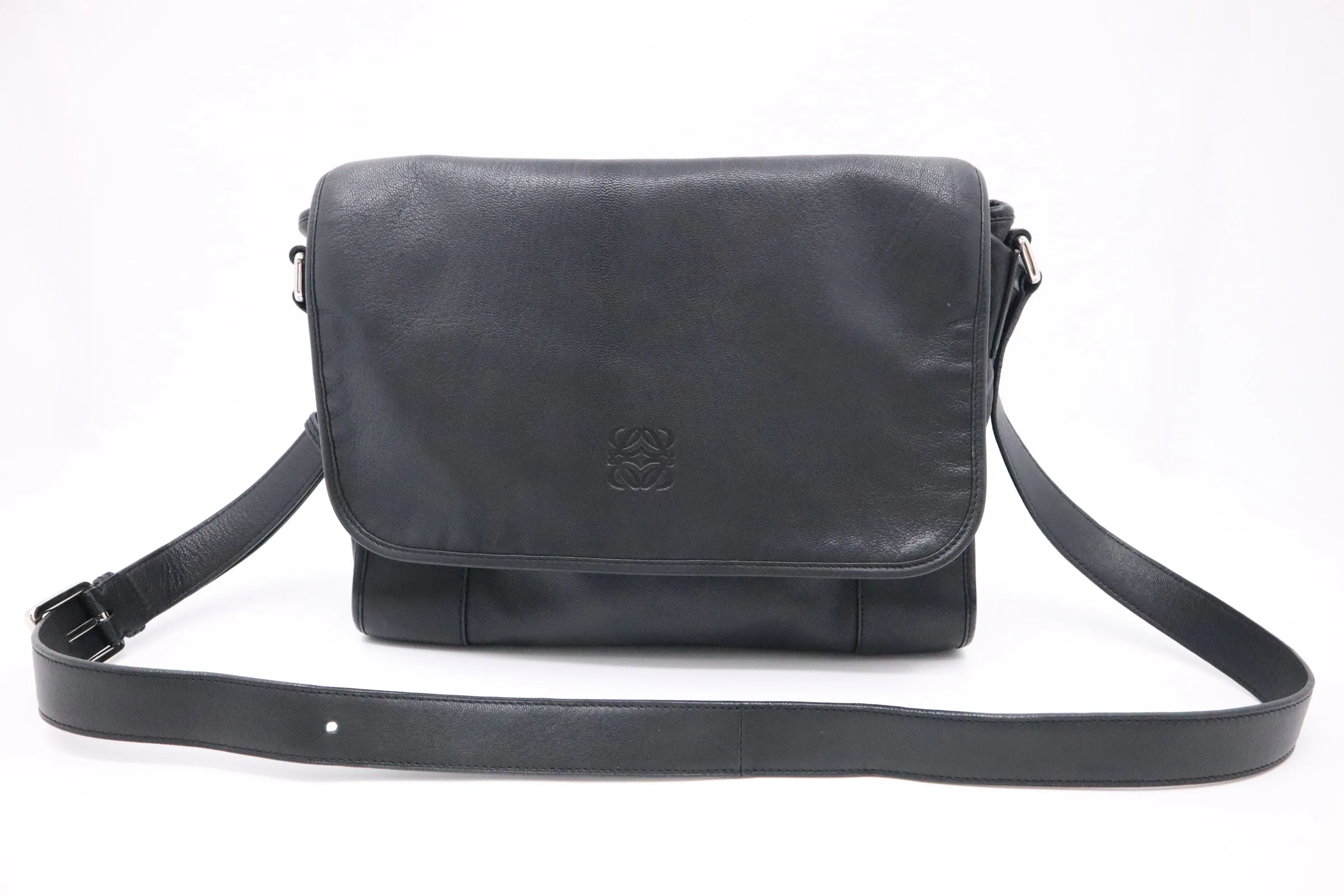 Loewe Messenger Bag in Black Leather