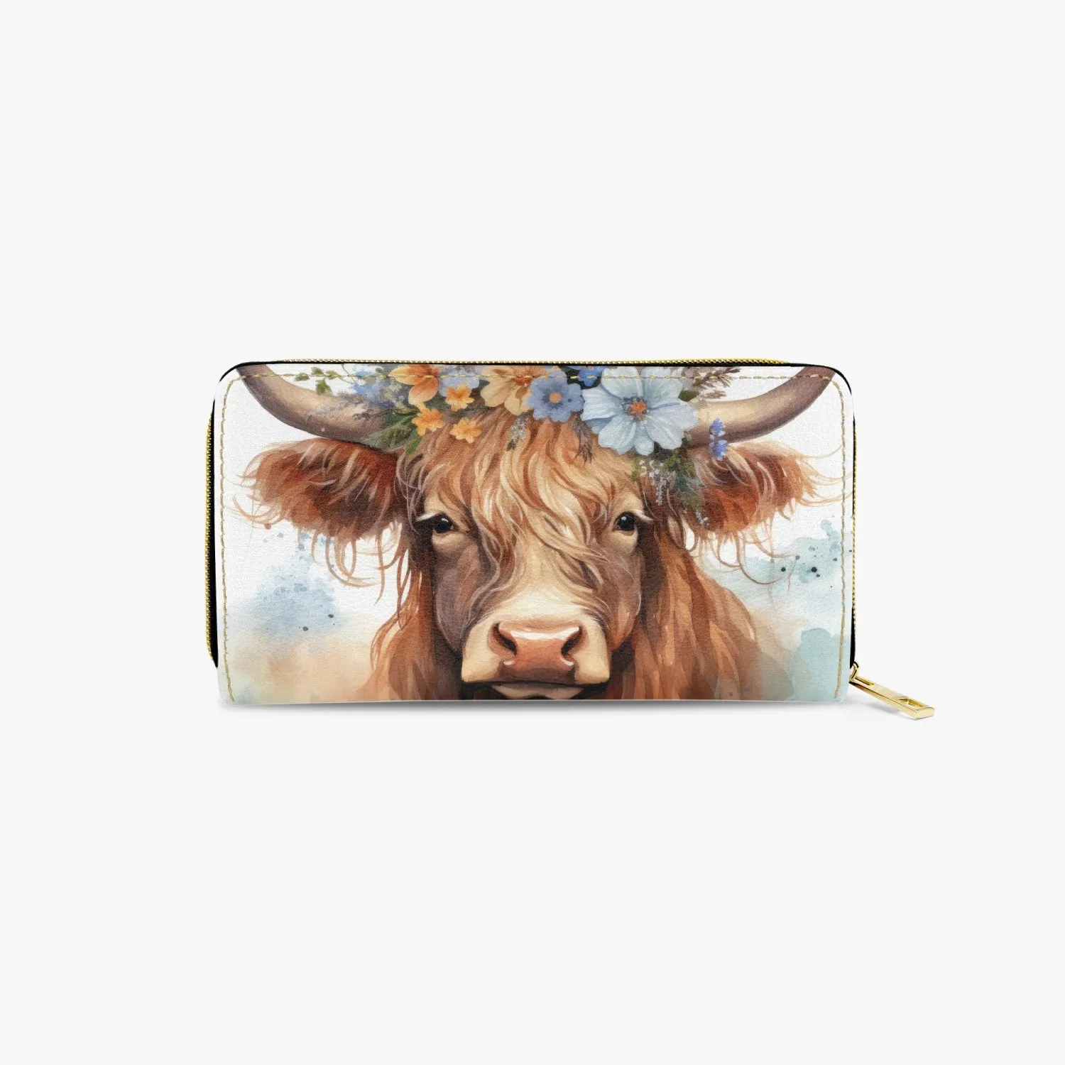 Long Type Zipper Purse - Highlander Cow