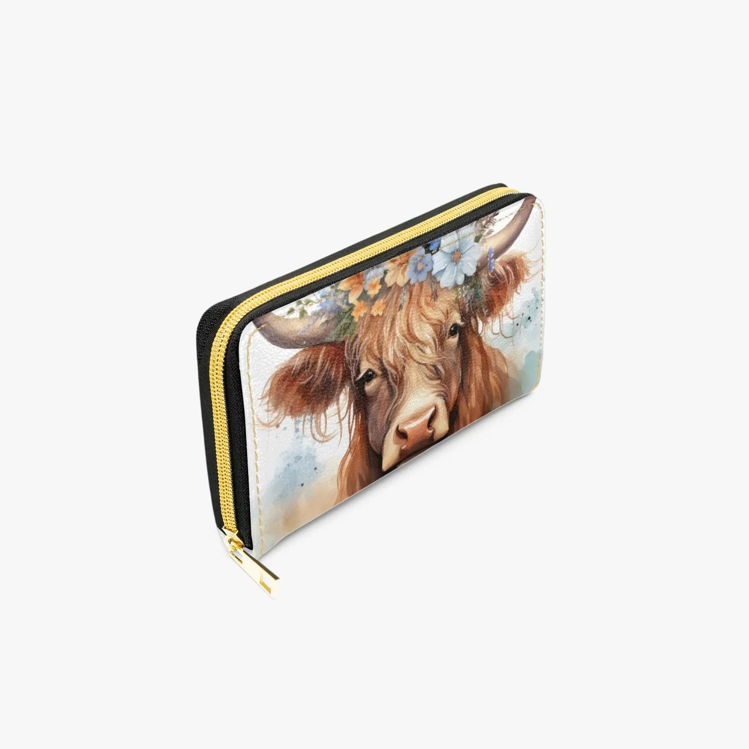 Long Type Zipper Purse - Highlander Cow