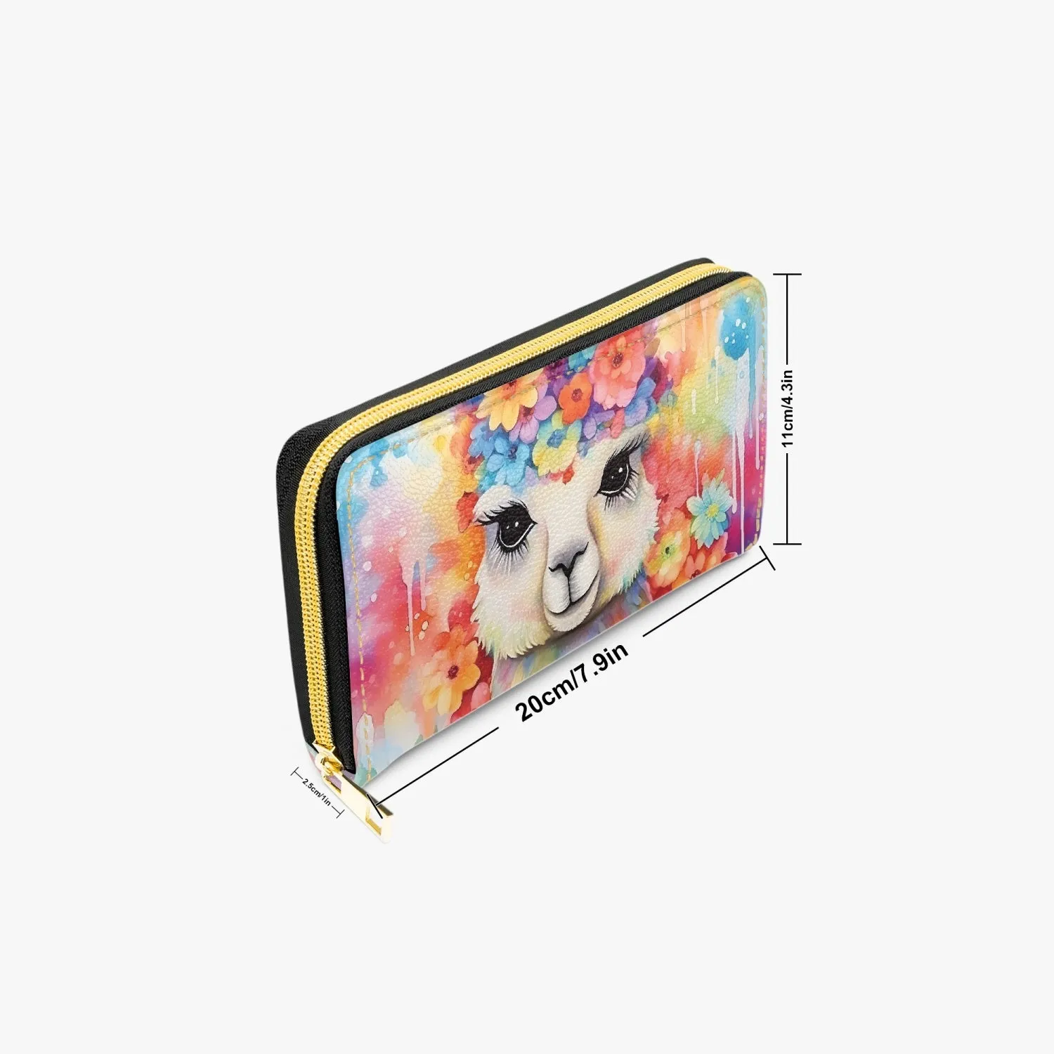 Long Type Zipper Purse - Llama