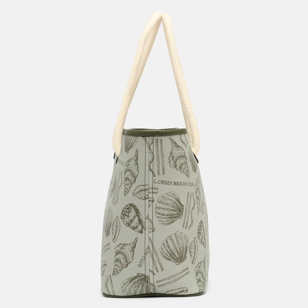 Lredi Kezia shopping bag, khaki/pastel green