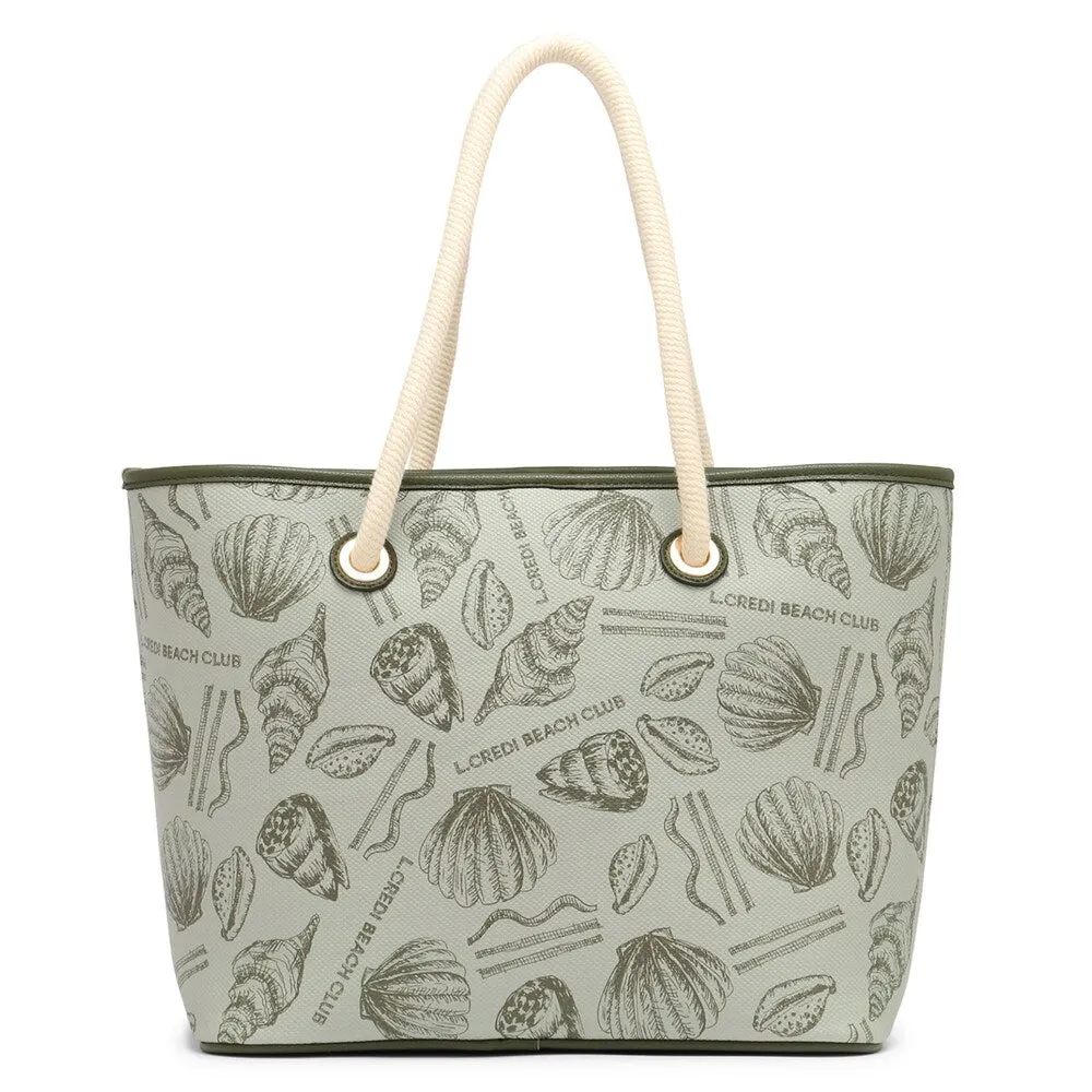 Lredi Kezia shopping bag, khaki/pastel green