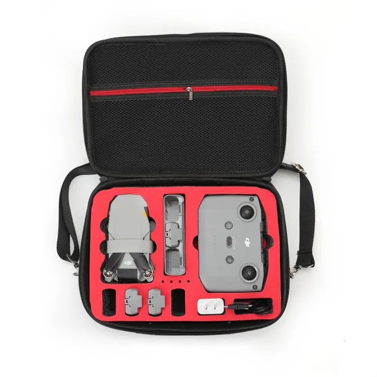 LS4456 Portable Drone PU Shoulder Storage Bag Handbag for DJI Mavic Mini 2(Black   Red Liner)