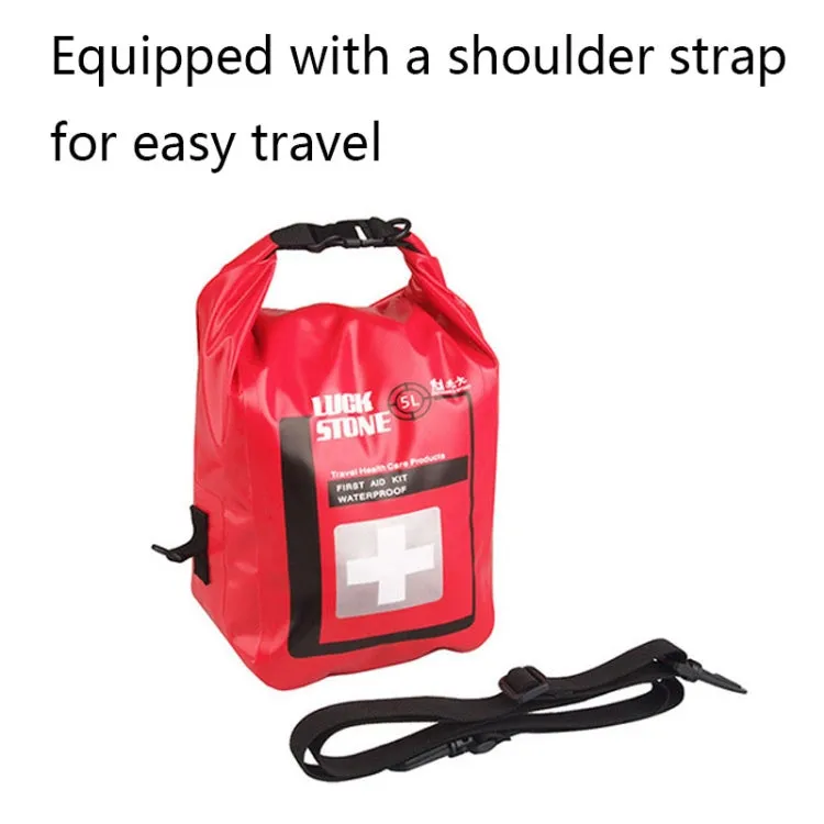 LUCKSTONE 5L Outdoor Adventure First Aid Waterproof Shoulder Bag(Red)