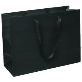 Manhattan Twill Handle Shopping Bags-Black - 16.0 x 6.0 x 12.0