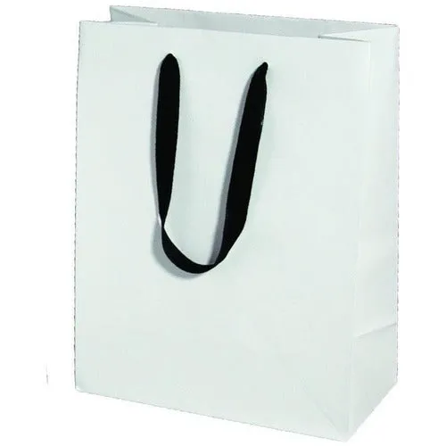 Manhattan Twill Handle Shopping Bags-Black Tie - 10.0 x 5.0 x 13.0