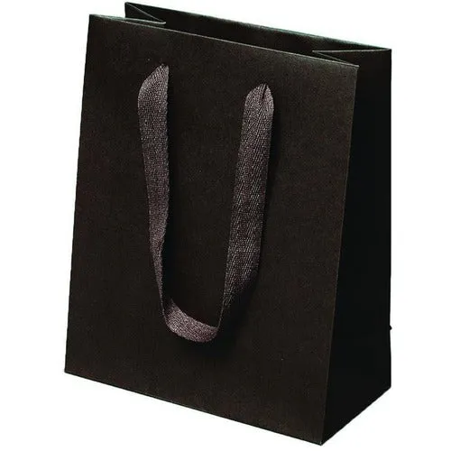 Manhattan Twill Handle Shopping Bags-Espresso - 8.0 x 4.0 x 10.0