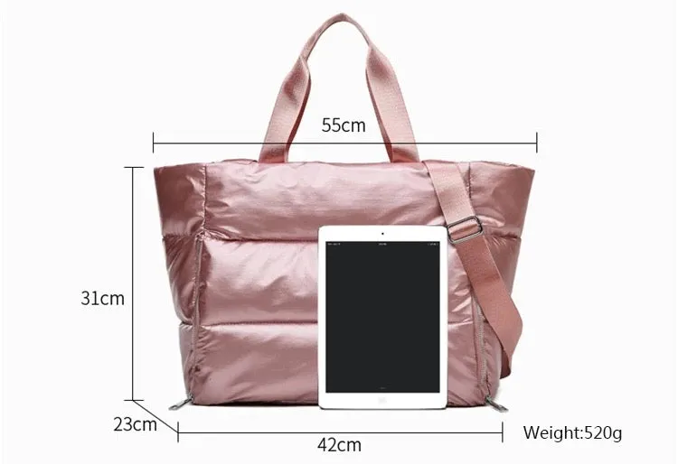 Matte Finish Quilted puffer tote bag - Assorted Colors