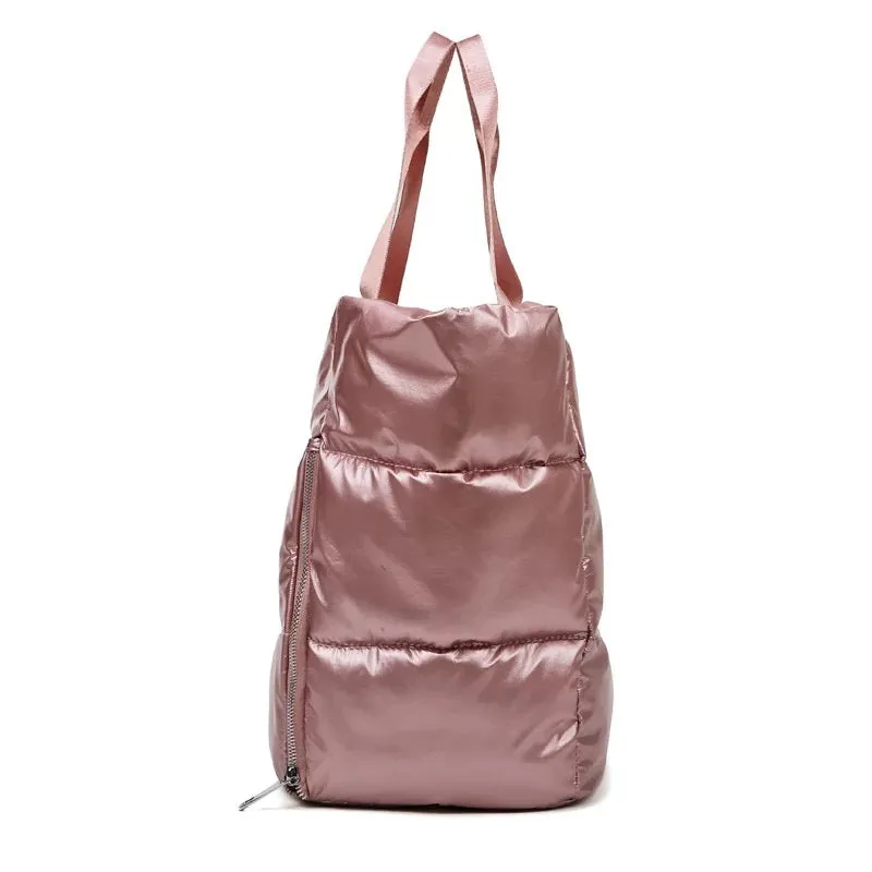 Matte Finish Quilted puffer tote bag - Assorted Colors