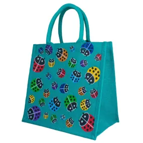 Medium Jute Shopping Bag by Shared Earth - Ladybirds