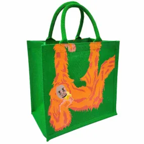 Medium Jute Shopping Bag by Shared Earth - Orangutan