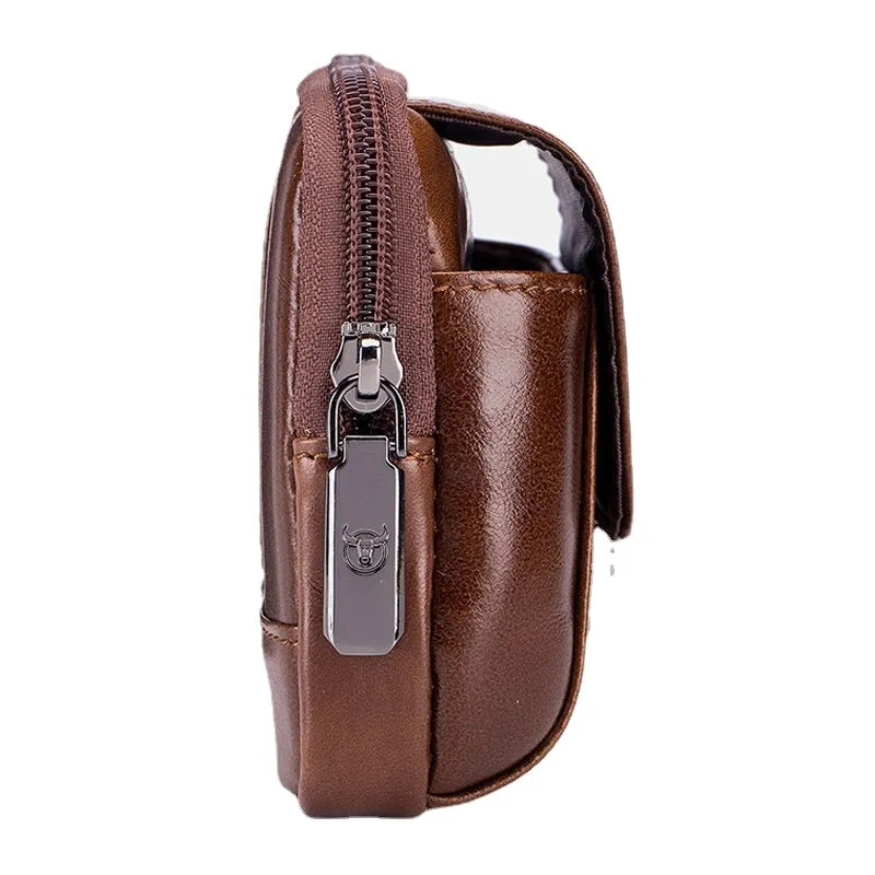 Men Vintage Genuine Leather Waist Bag Belt