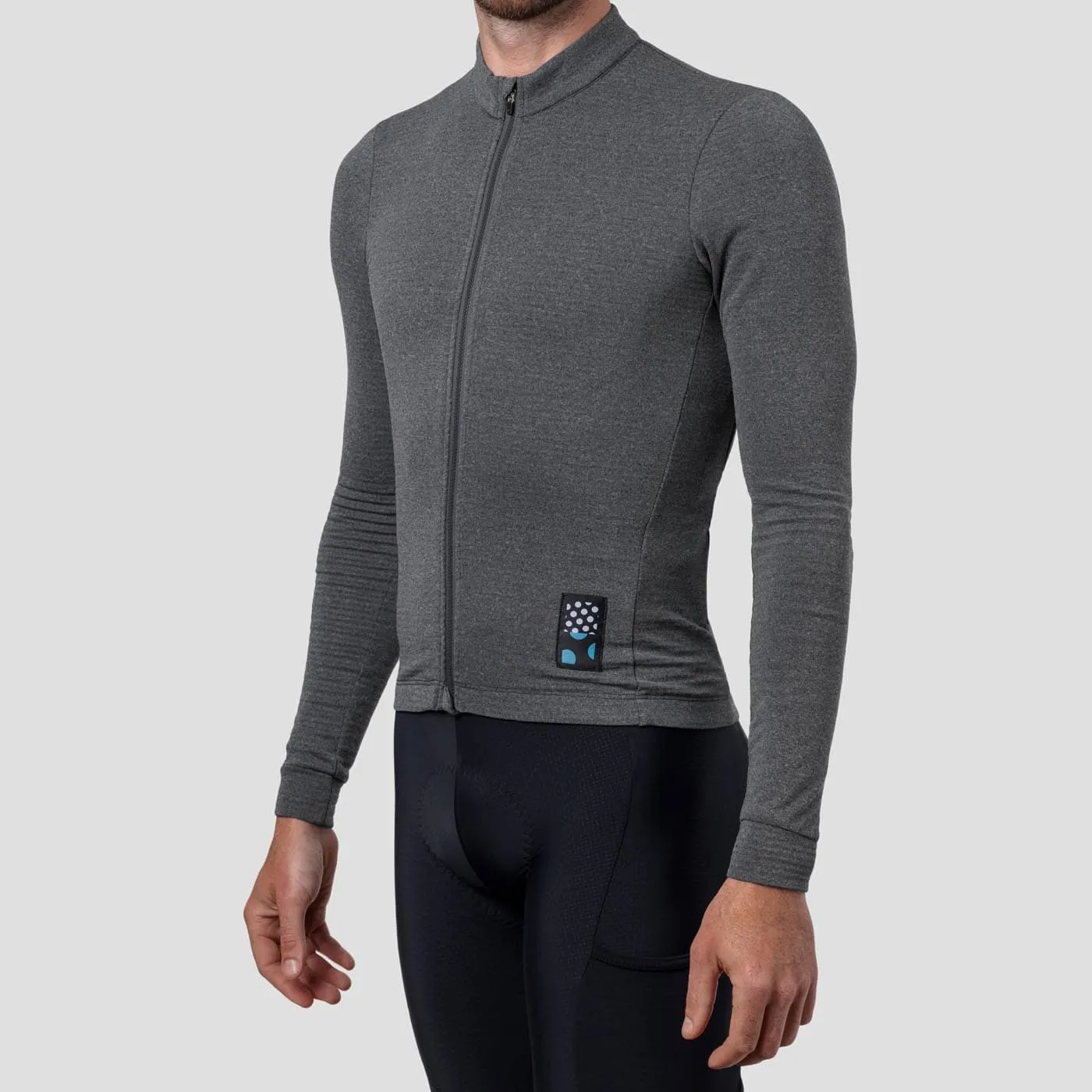 Men's Merino Grid Thermal Jersey - Charcoal