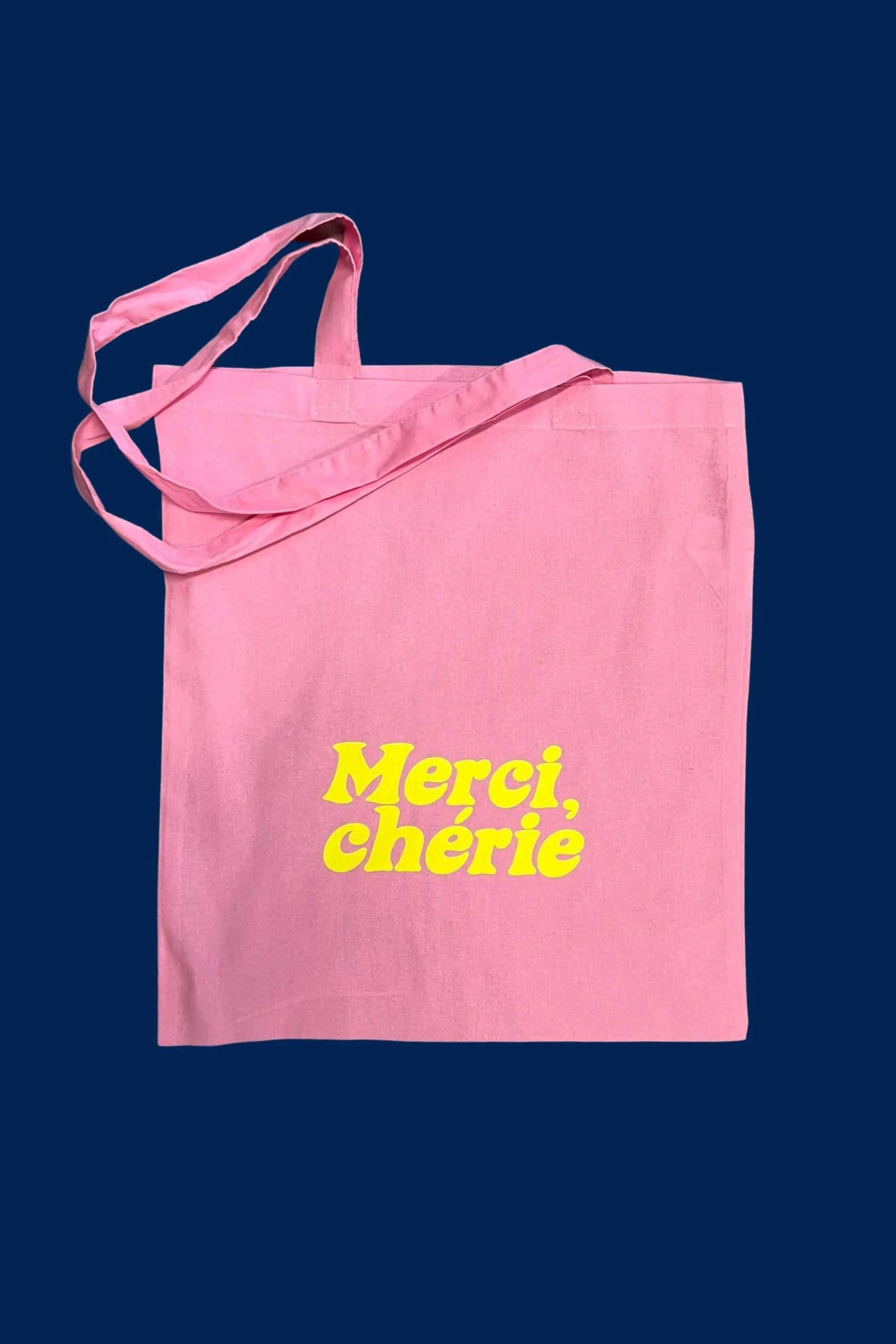 Merci, Chérie Baumwolltasche - Rosa/Neon