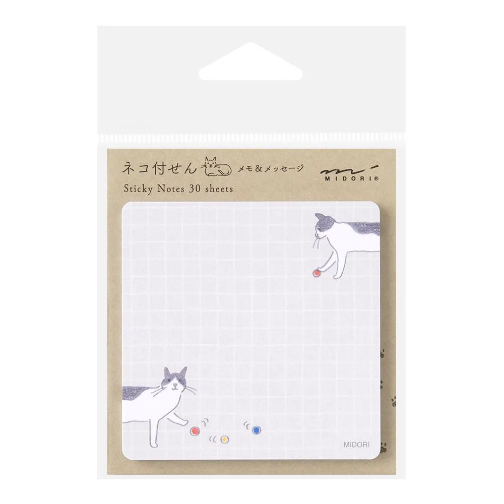 Midori Sticky Notes - Cat & Ball