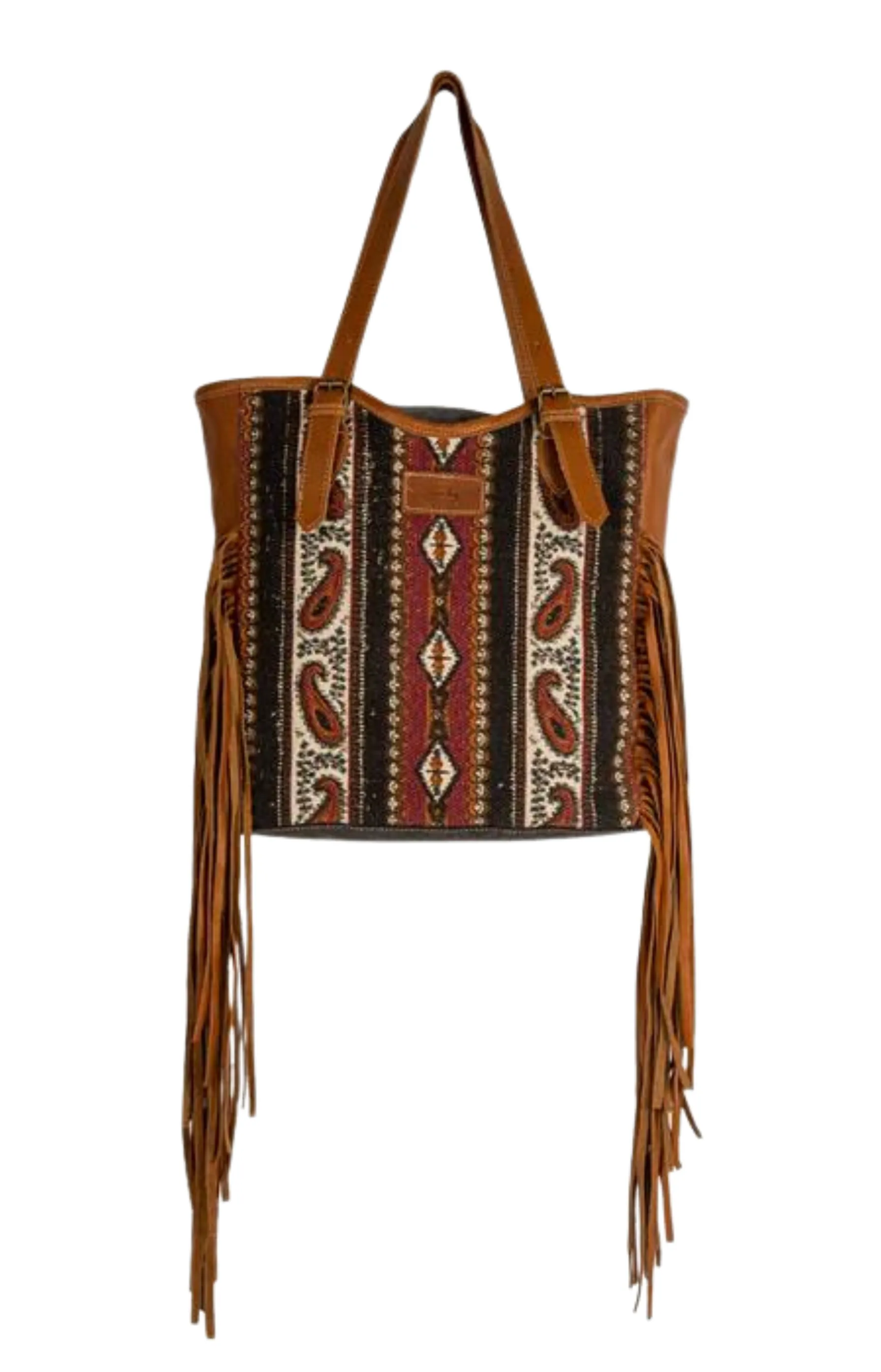 Mojave Paisley Fringed Tote Bag- Myra