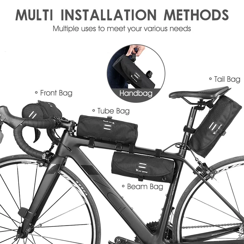 Multifunctional Bike Bag Scooter Electric Folding Bicycle Handlebar Bag Rainproof Frame Saddle Cycling Accessories