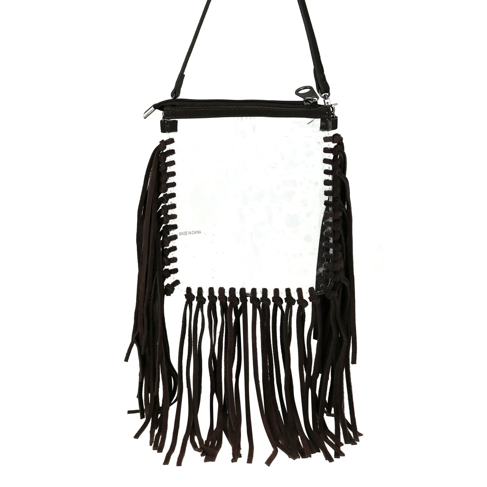 MW906-192 Montana West Western Fringe Clear Stadium Crossbody Bag