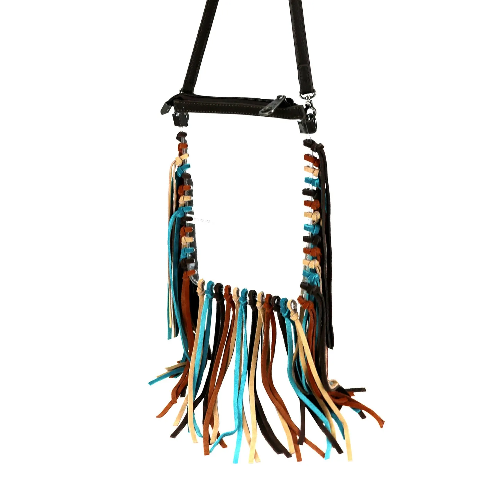 MW906-192 Montana West Western Fringe Clear Stadium Crossbody Bag