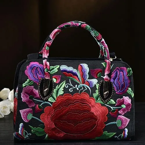 National style embroidered  Messenger Bag Handbag Single Shoulder Bag Canvas