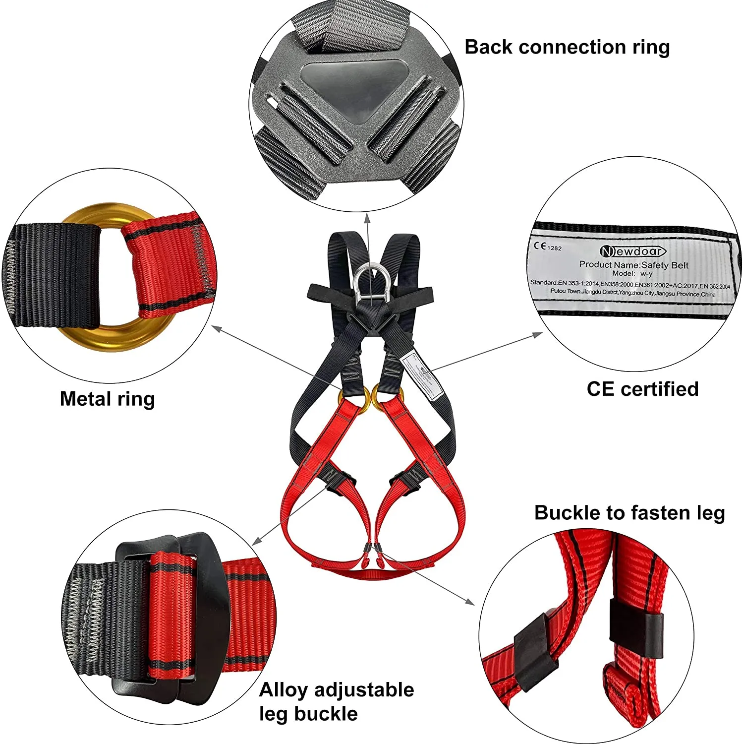 NewDoar  Adjustable Thickness Climbing Harness Full Body