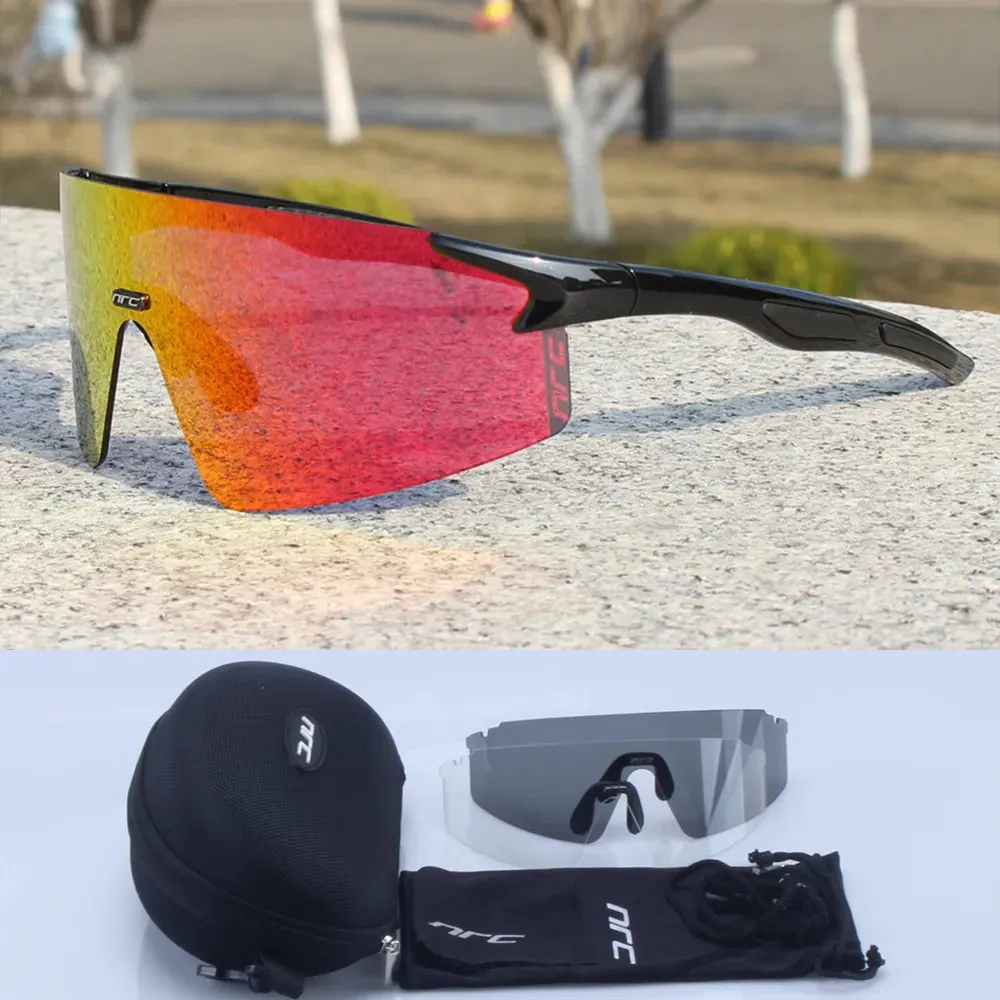 NRC Brand Cycling Sunglasses UV400 TR90 Sports Bicycle Glasses MTB Mountain Bike Fishing Hiking Riding Eyewear for Men Women