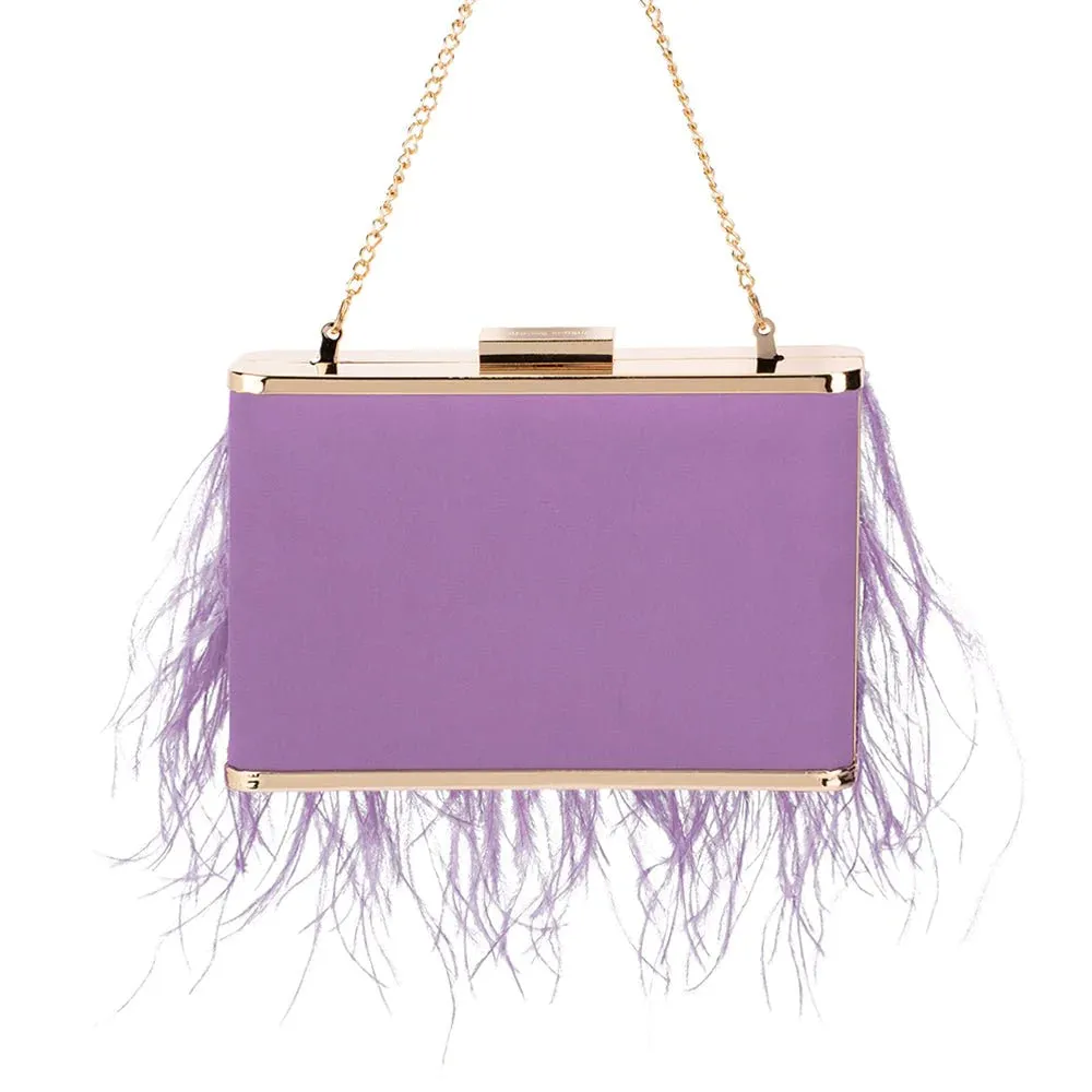 OB4773 ESTELLE feather clutch