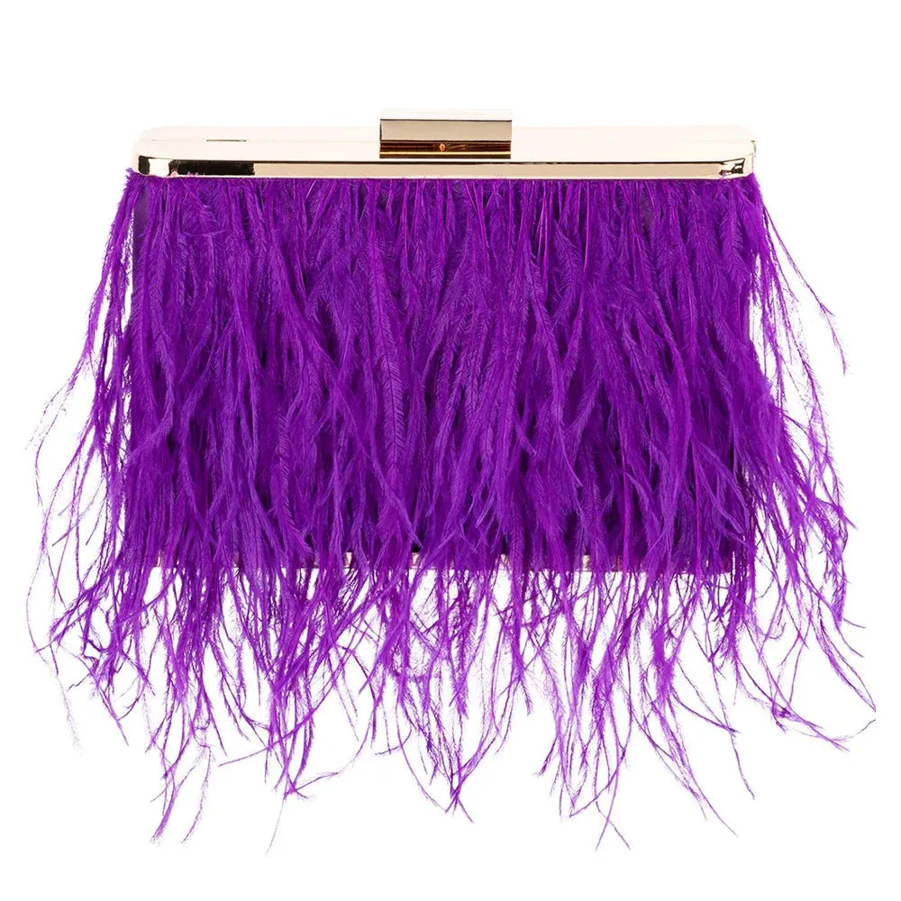 OB4773 ESTELLE feather clutch