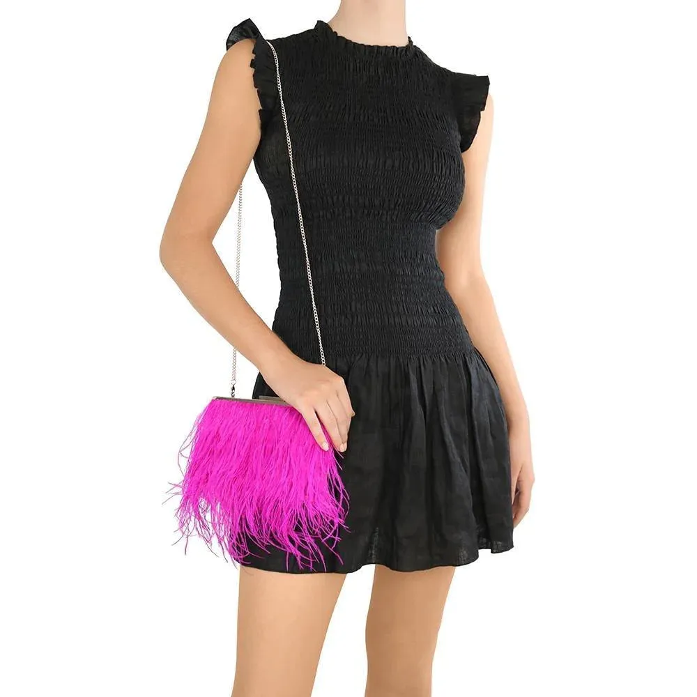 OB4773 ESTELLE feather clutch